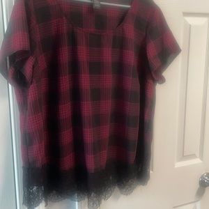 Purple plaid pattern Torrid Blouse